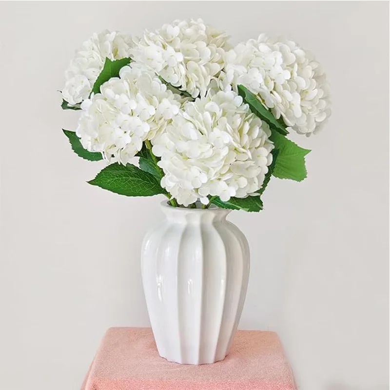 Fleur Artificielle Blanc Bouquet Hortensia Dense