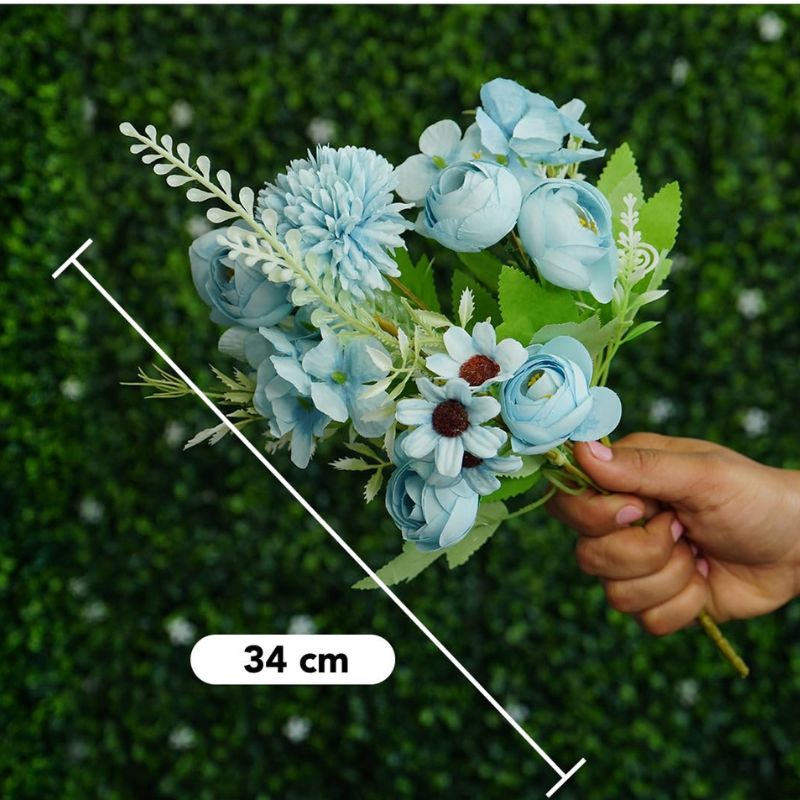 Fleur Artificielle Bleu Composition Élégante
