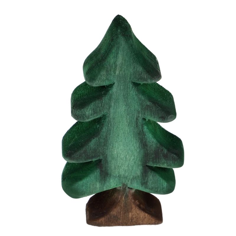 Sapin En Bois Vert Avec Base Naturelle Pour Décoration