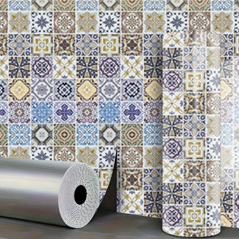 Panneau Mural PVC Autoadhésif Style Carrelage Méditerranéen