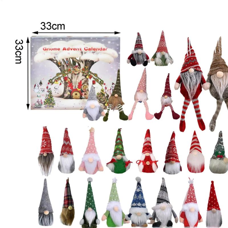 Calendrier De L’Avent Décoratif Avec Lutins En Tissu Doux