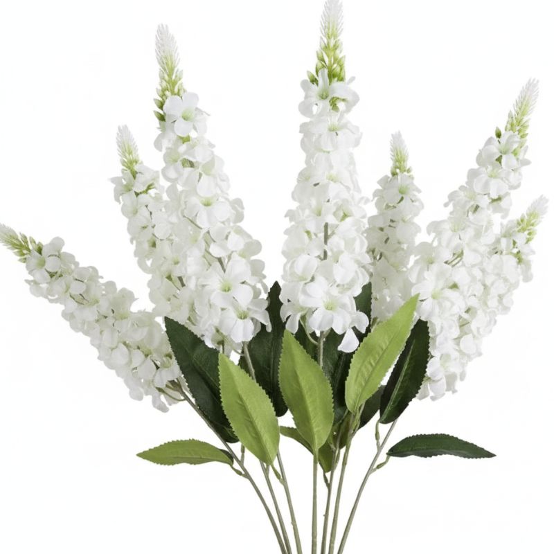 Fleur Artificielle Blanc Tiges Longues Style Naturel