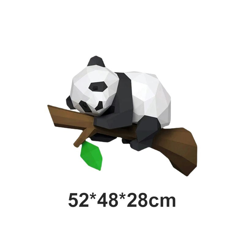Sculpture Papier Panda Géométrique