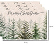 Set De Table En Lin Merry Christmas Avec Forêt De Sapins Élégante