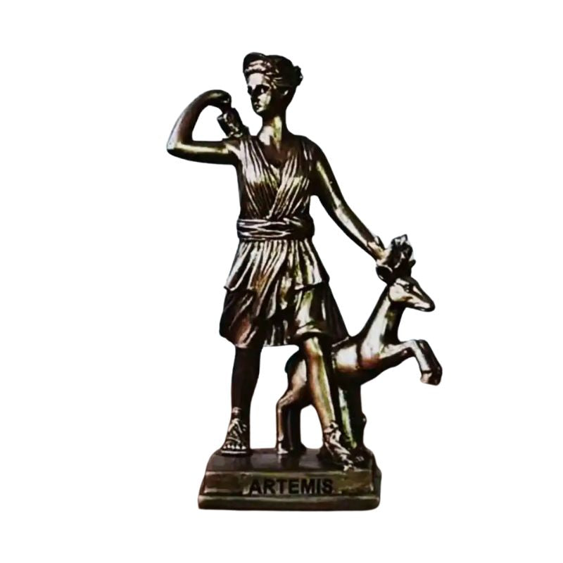 Sculpture Grecque Déesse Artémis En Style Antique Avec Cerf