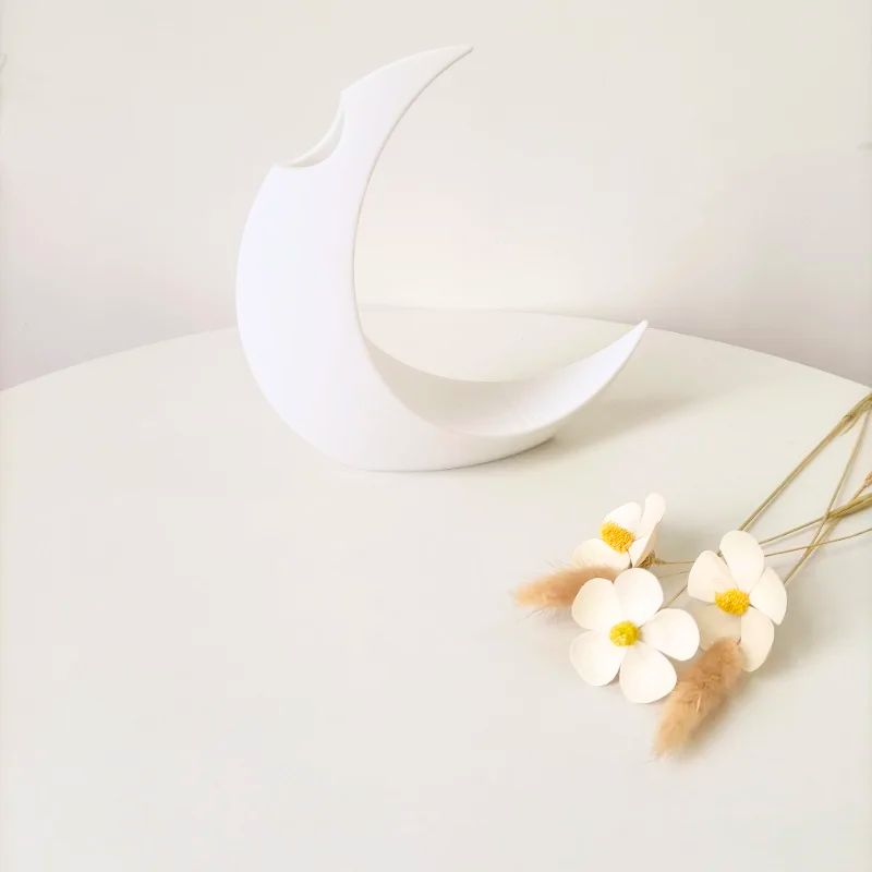 Vase en Forme de Lune pour Fleurs Sechées