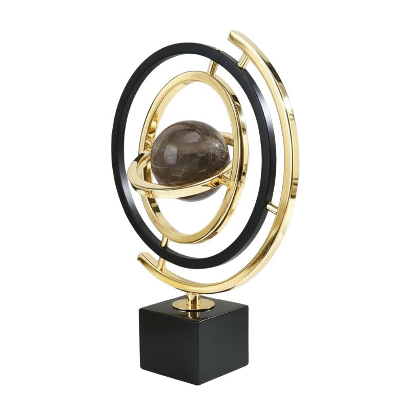 Sculpture Moderne Globe Abstrait En Métal