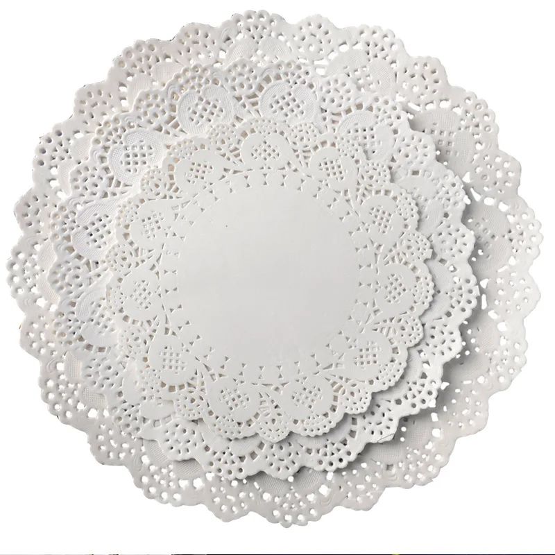 Set De Table En Papier Dentelle Blanc Élégant Et Raffiné 150 Pièces