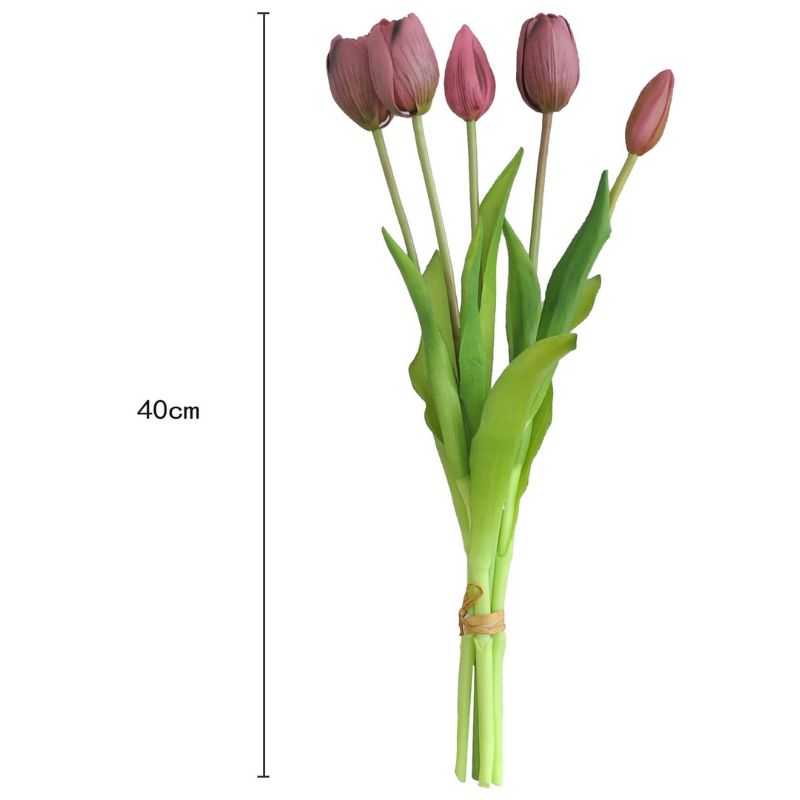 Fleur Artificielle Violet En Bouquet de Tulipe