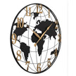 Horloge Monde Murale Élégante En Métal