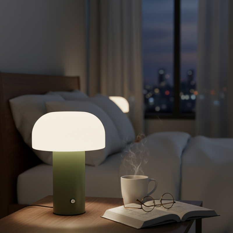 Lampe Champignon Verte Design Minimaliste Et Raffinée