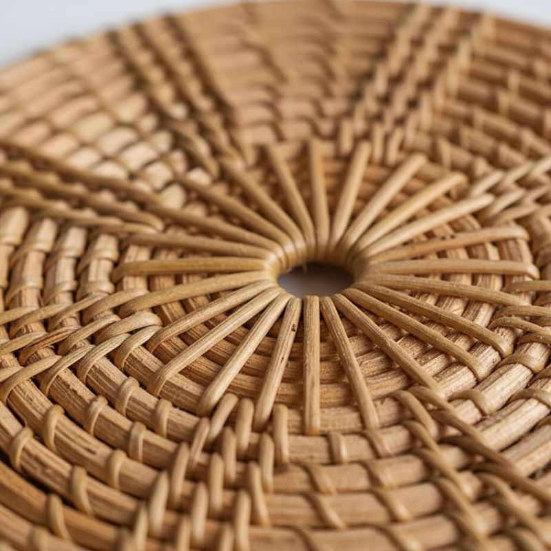 Set De Table Rotin Rond Naturel