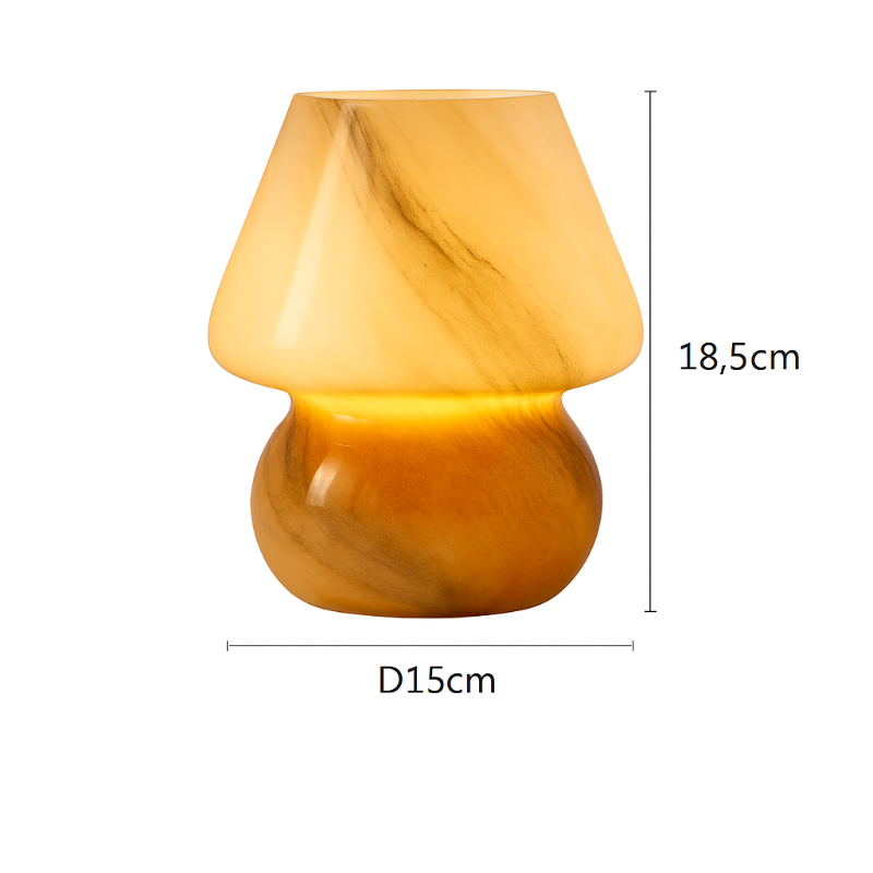 Lampe Champignon En Verre Style Vintage