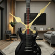 Horloge En Bois Murale Avec Design Guitare Moderne
