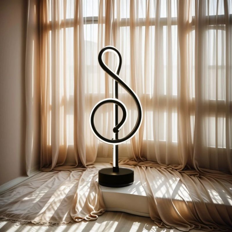 Lampe De Table LED En Forme De Note De Musique Moderne
