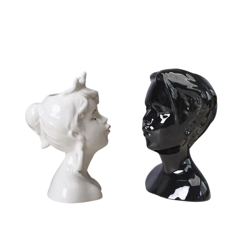 Vase Tête Baiser Romantique
