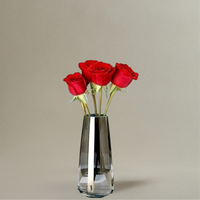 Vase Poser en Verre Transparent Gris