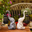 Sculpture Éléphant Décorative Avec Lanterne Solaire