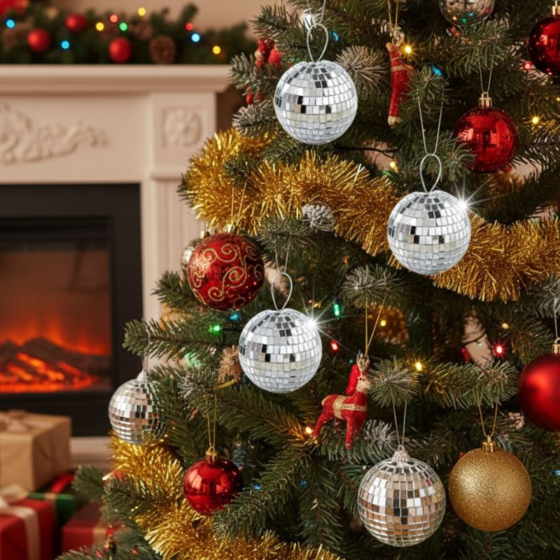 Décoration Festive Boules Disco Miroir Lot de 32 Pièces