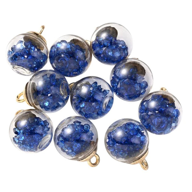 Décorations de Noël Boules en Verre Remplies de Cristaux