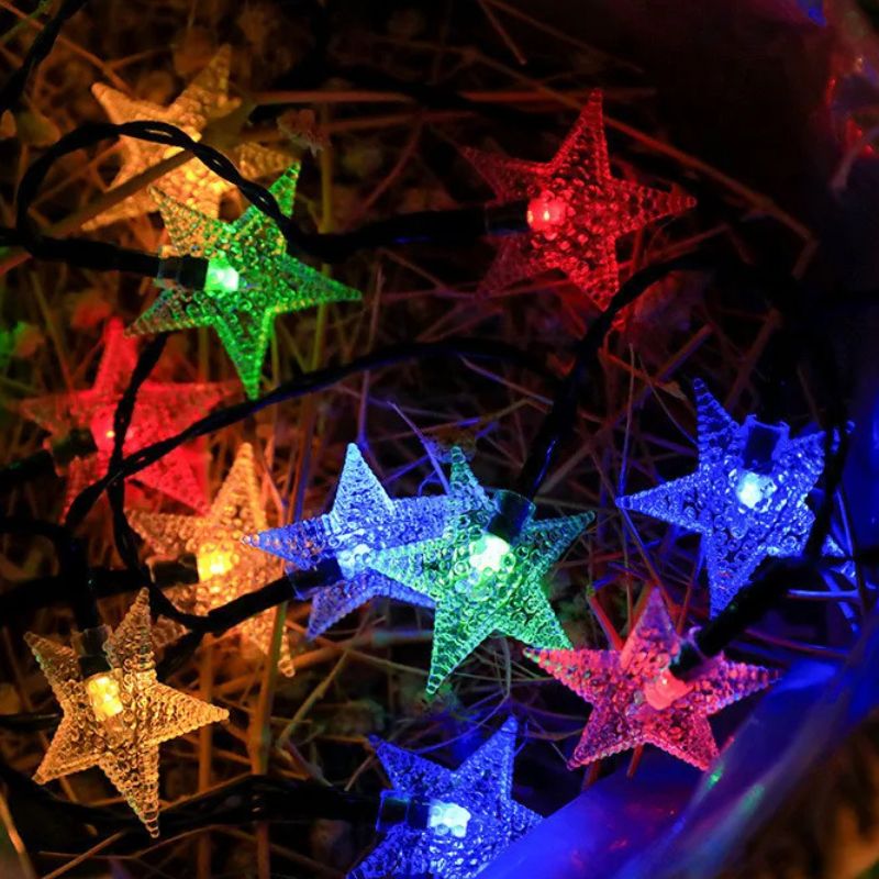 Guirlandes Solaires Étoiles Brillantes LED