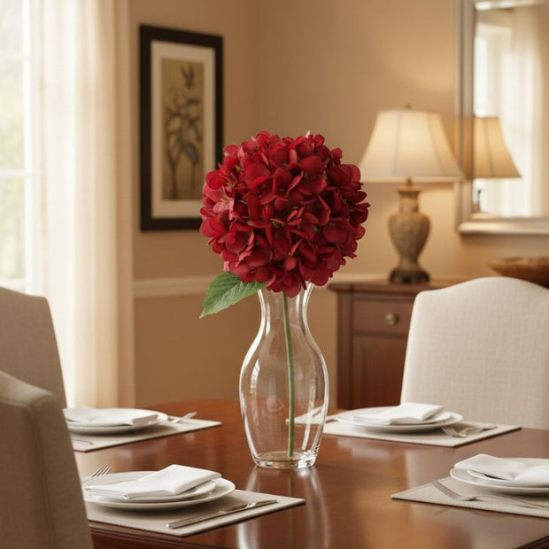 Fleur Artificielle Rouge Hortensia