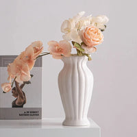 Vase XXL Céramique Blanche pour Fleurs Sèches