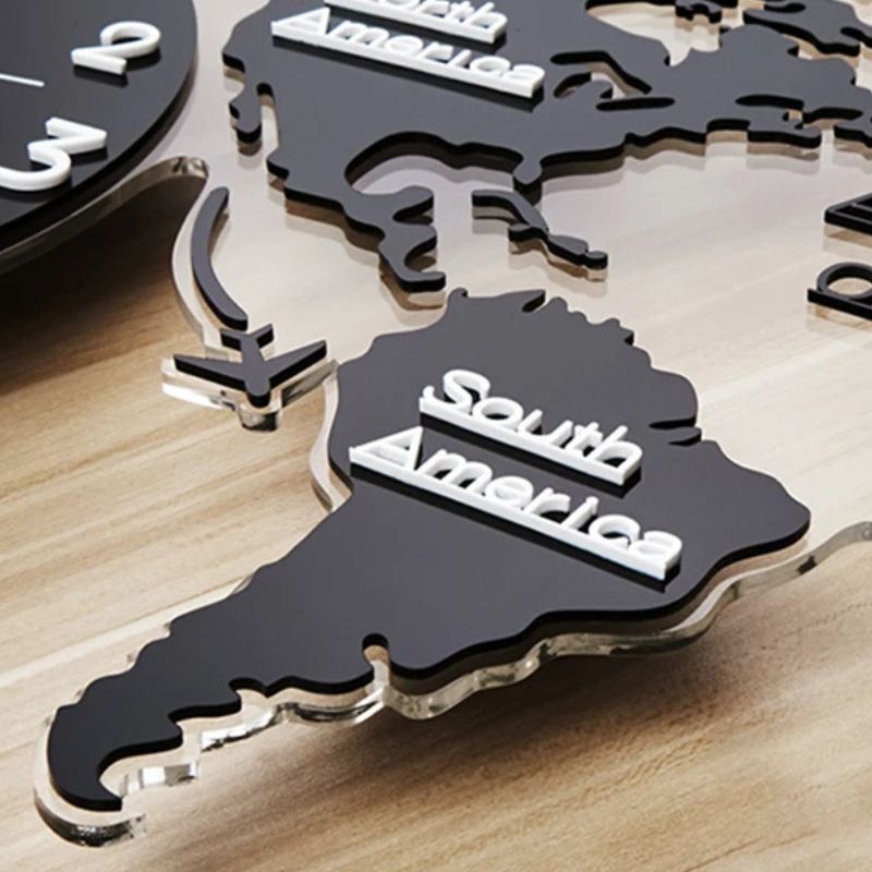 Horloge Murale Avec Carte Du Monde 3D