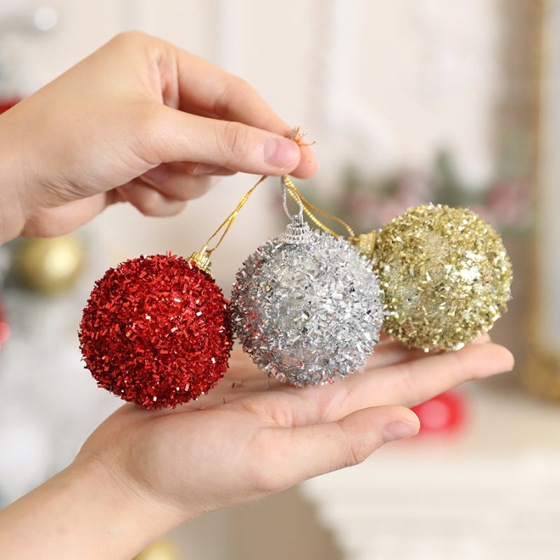 Décorations de Noël Boules Pailletées 6 cm
