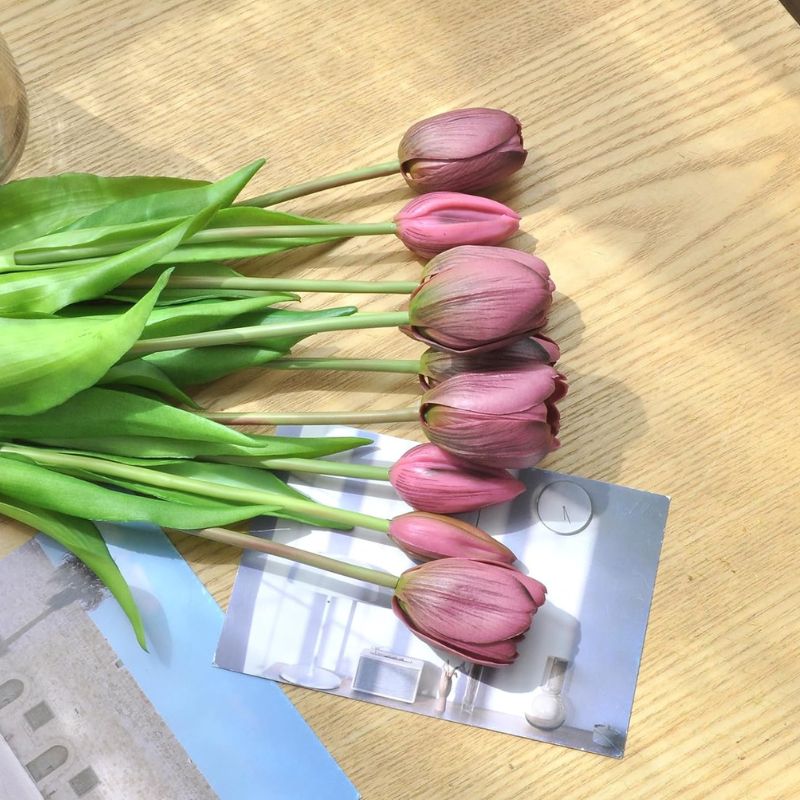 Fleur Artificielle Violet En Bouquet de Tulipe