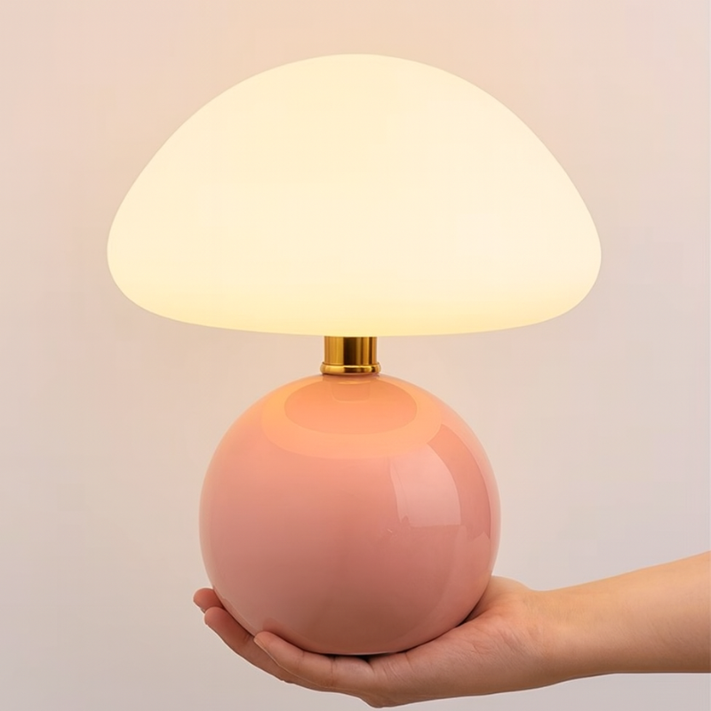 Lampe Champignon Rose Chic Et Lumineuse