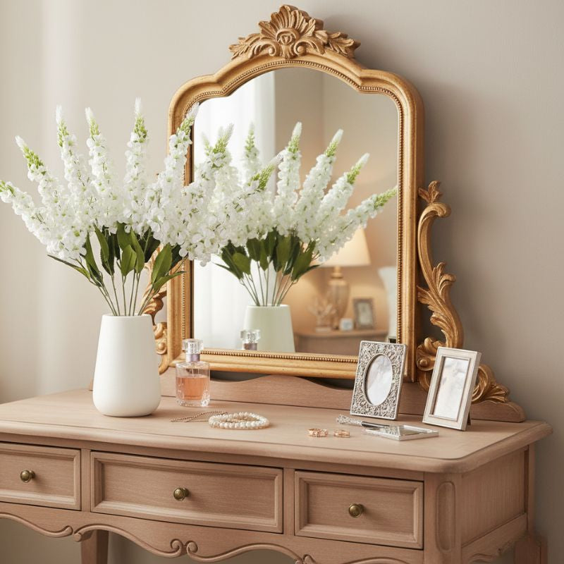 Fleur Artificielle Blanc Tiges Longues Style Naturel