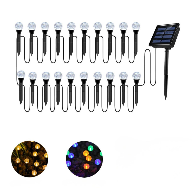 Bornes Lumineuses Solaires à Boules LED Décoratives