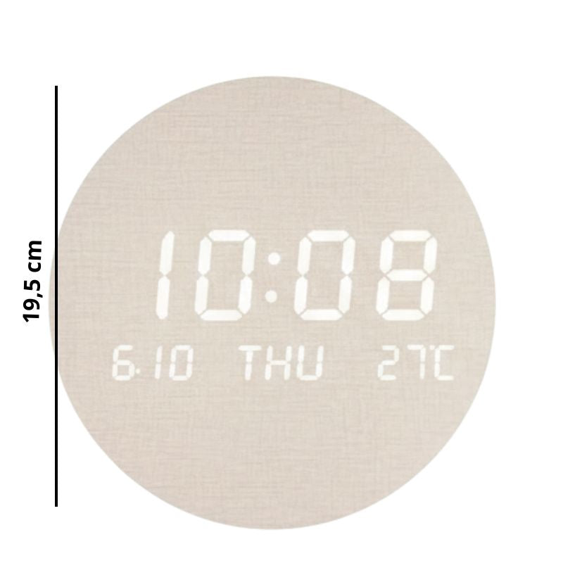 Horloge Murale Numérique LED Ronde