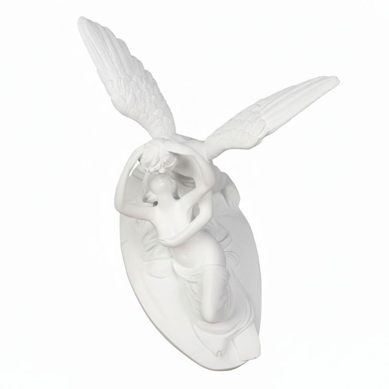 Sculpture Grecque Ange Ailé En Scène Mythologique Passionnée