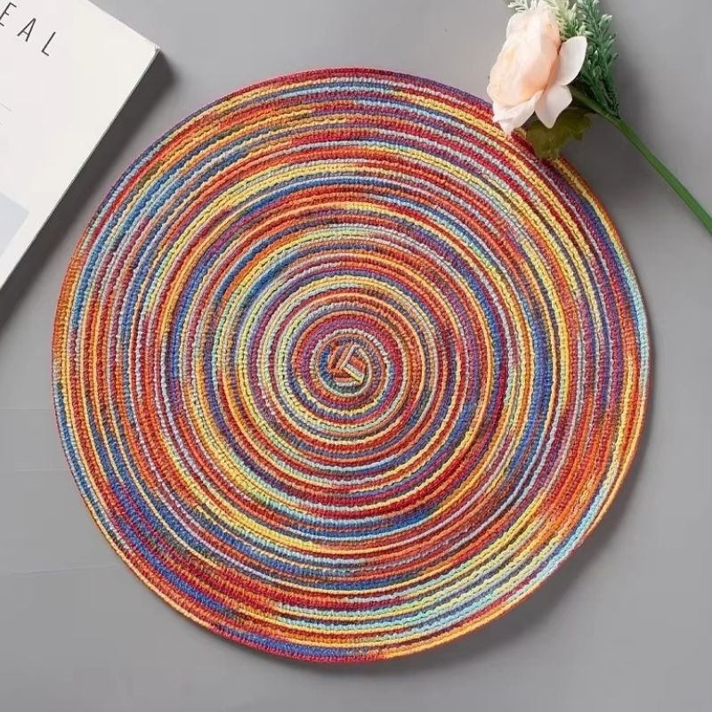 Set De Table Rond En Lin Antidérapant