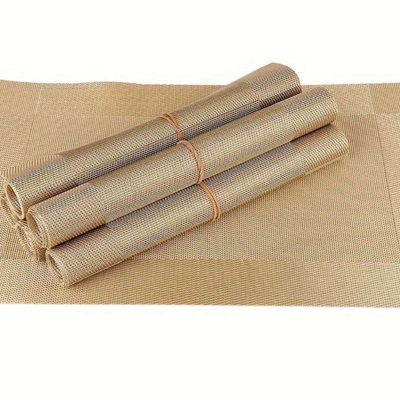 Set De Table Vinyle Doré Brillant Résistant À La Chaleur