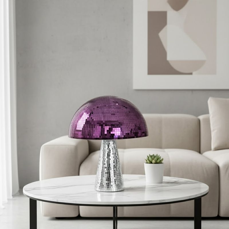 Lampe Champignon Style Discothèque Effet Miroir