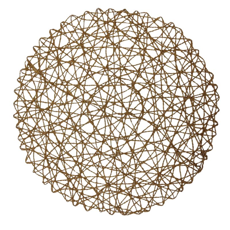 Set De Table En Papier Rond Tissé Style Bohème Élégant 6 Pièces