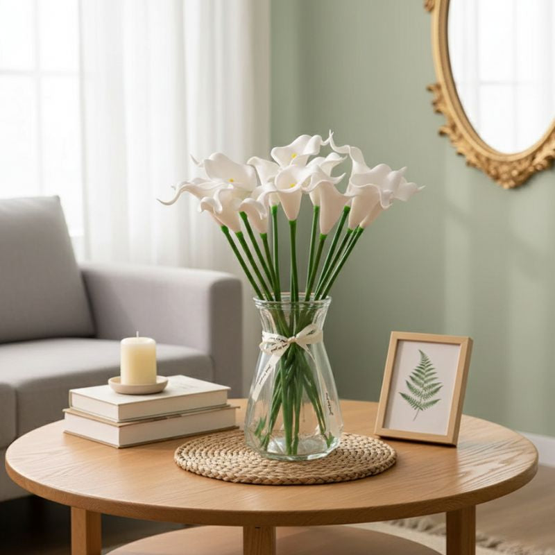 Fleur Artificielle Beige Avec Callas Réalistes Pour Ambiance Épurée