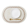 Set De Table Cuir Forme Ovale Lavable Avec Motif Chaîne