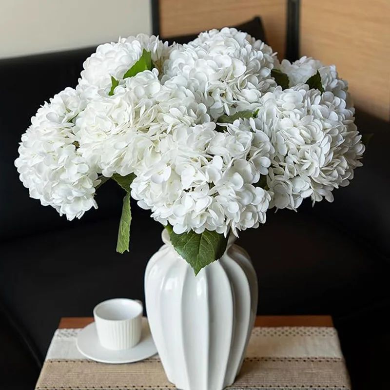 Fleur Artificielle Blanc Bouquet Hortensia Dense