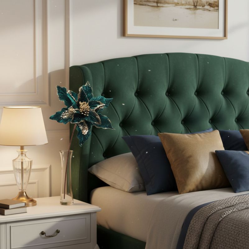 Fleur Artificielle Vert Feuillage Pailleté Décoratif