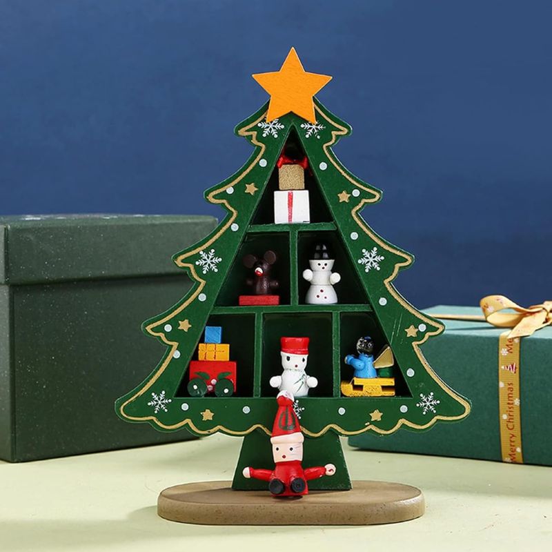 Sapin en Bois de Noël avec Figurines