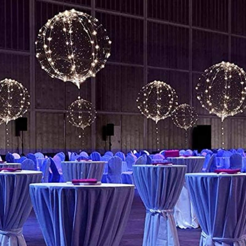 Éclairages de Salle Ballons LED Transparents Lot de 5