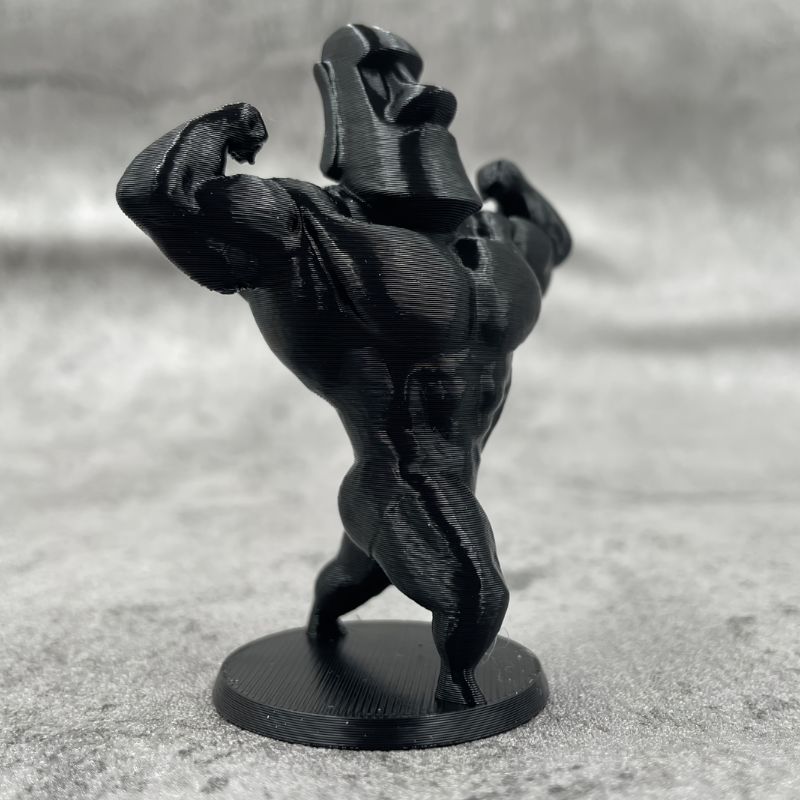 Sculpture Moai Musclé Avec Posture Puissante Décorative