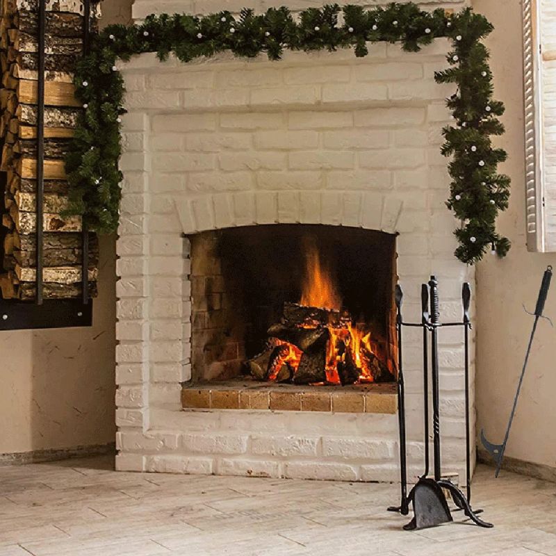 Pince À Feu En Fer Noir Long avec Manche Sécurisé