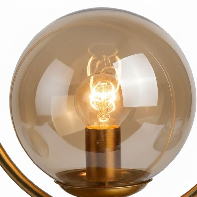 Lampe De Table Design En Métal Avec Globe En Verre