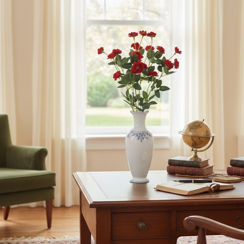 Fleur Artificielle Rouge en Branches De Roses