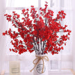 Fleur Artificielle Rouge En Branche Florale Délicate